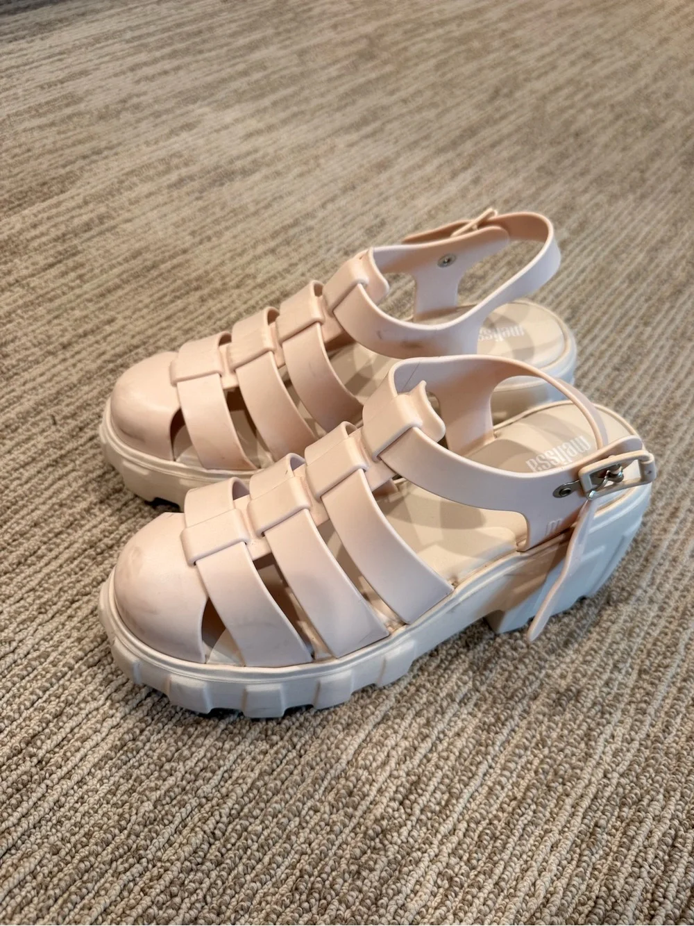 Melissa Women's Pale Pink Chunky Platform Fisherman Sandals